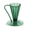 Пуровер CAFEC Tritan Flower Dripper DEEP 27 Clear Dark Green