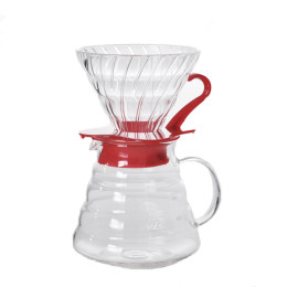 Набір Hario V60 02 Glass and Server Red